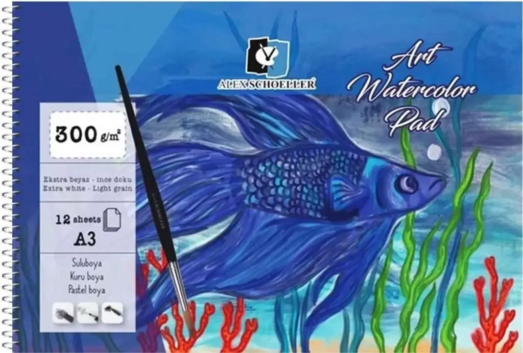 Alex Schoeller Art Suluboya Defteri 300gr A3 12 Yaprak