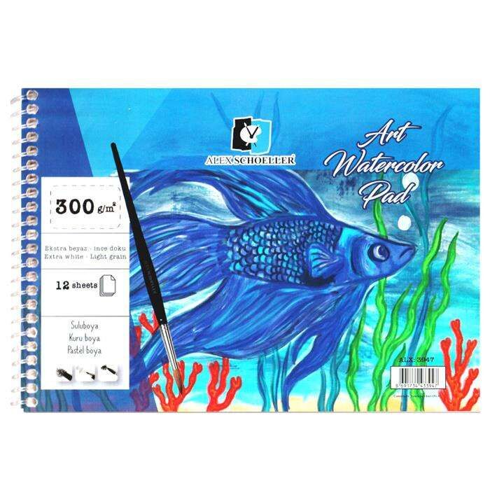 Alex Schoeller Art Suluboya Defteri 300gr A4 12 Yaprak