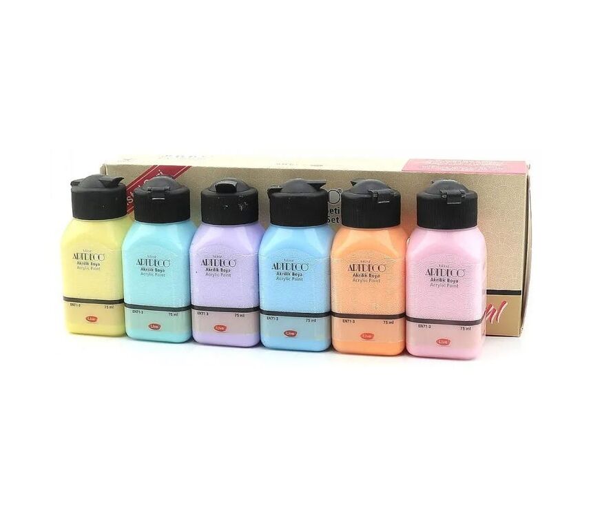 Artdeco Akrilik Boya 6x75ml Set - Pastel Renkler