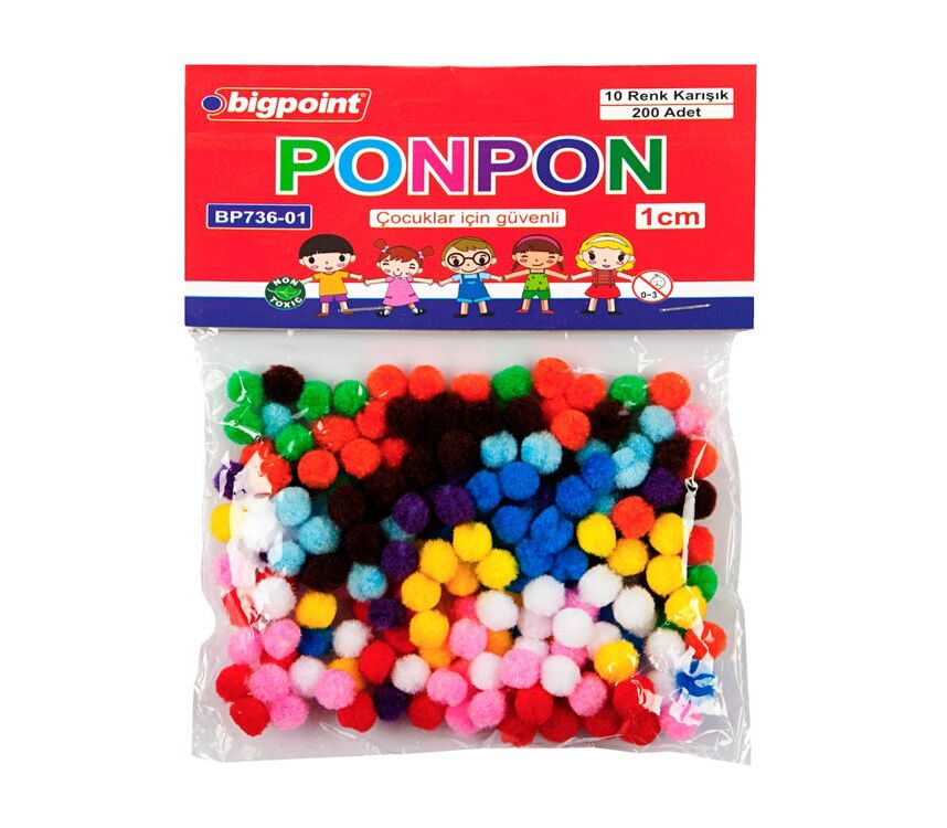 Bigpoint Ponpon 1 cm 10 Renk 200'lü