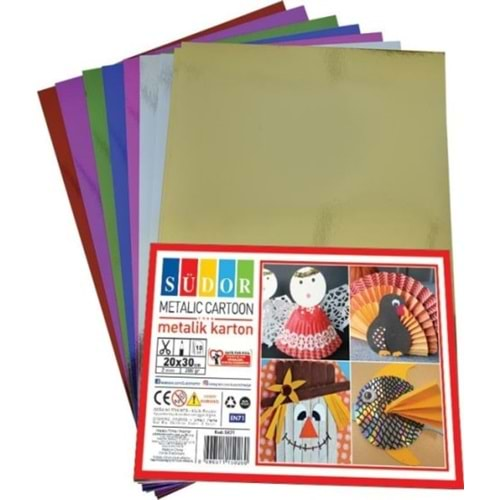 Südor Metalik Renkli Karton 250gr A4 Karışık 10'lu 5 Renk