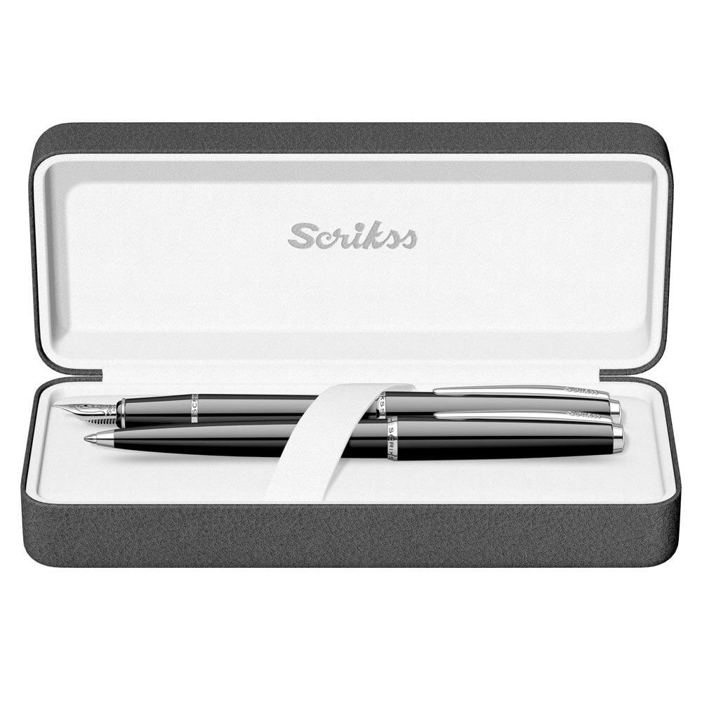 Scrikss 33 Siyah Dolmakalem + Tükenmez Takım Lüks Kutuda