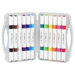 Rich Art-X Acrylic Duo Marker Çift Uçlu Su Bazlı Boyama Kalemi 12 Renk Set