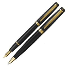 Scrikss 38 Siyah Altın Dolma + Tükenmez Kalem Seti