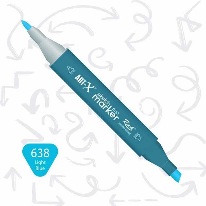 Rich Art-X Sketch Marker Duo Çift Uçlu Marker Kalem 638 Light Blue