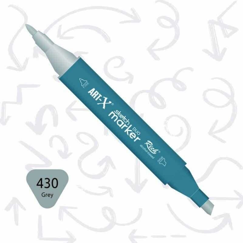 Rich Art-X Sketch Marker Duo Çift Uçlu Marker Kalem 430 Grey