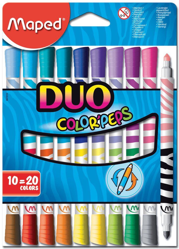 Maped Color Peps Duo Tıp Keçeli Kalem 10’lu 20 Renk N:849010