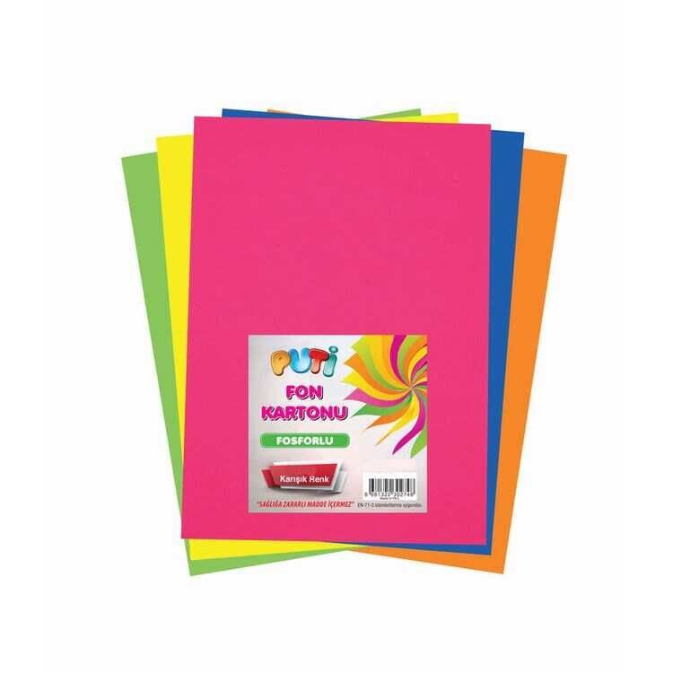 Puti Fosforlu Fon Kartonu 25x35 cm. 10'lu Paket