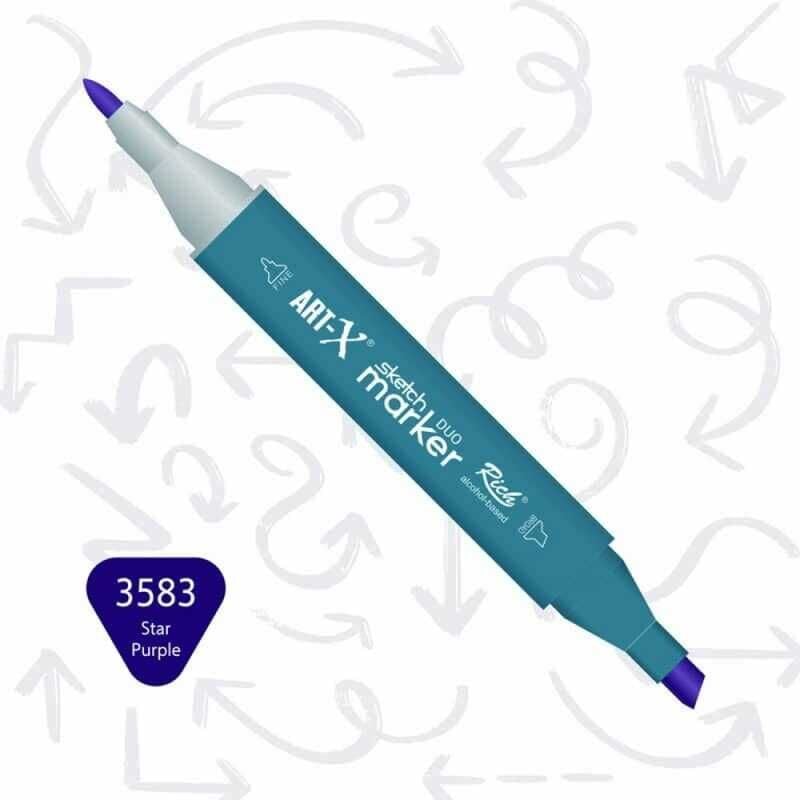 Rich Art-X Sketch Marker Duo Çift Uçlu Marker Kalem 3583 Star Purple