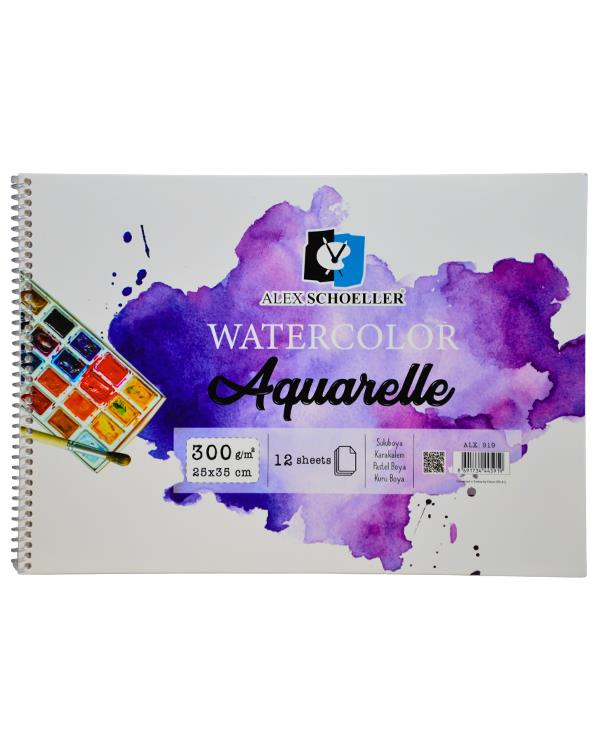 Alex Schoeller Suluboya Defteri 25*35 cm 300 gr 12 Sayfa