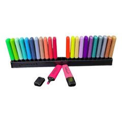 Penmark Fosforlu Kalem 24 Renk Set Süper Kutu 6 NEON+6 PASTEL + 6 TROPİK+6 SİMLİ