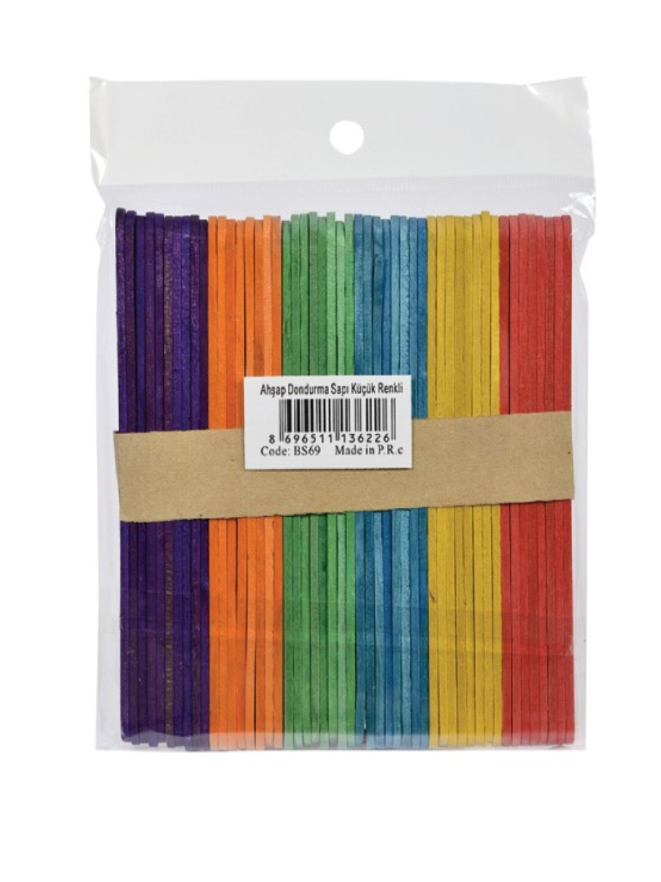 Südor Ahşap Dondurma Çubuk Küçük Renkli 50'li 114*9 mm